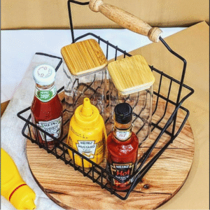 حامل الصوصات والبرطمانات المعدني